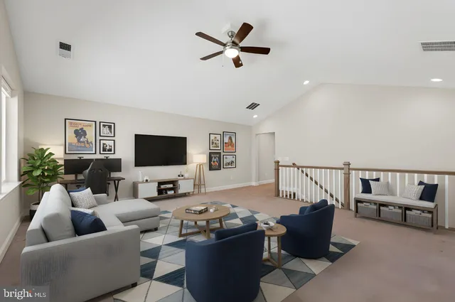 a living room with furniture