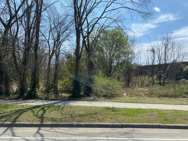 a view of a yard with an trees
