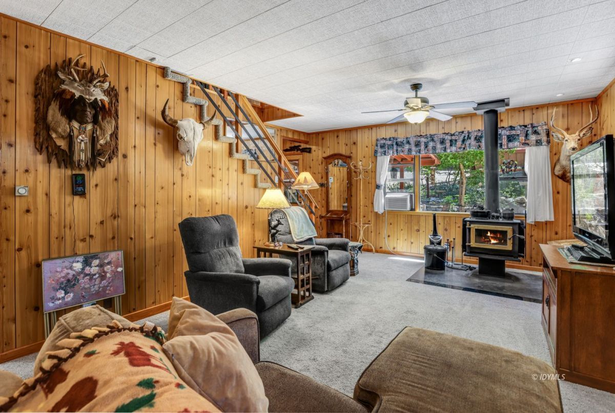 25840 Wayne Road Idyllwild, CA 92549 - Photo 21 of 46 Living room with wood burning stove
