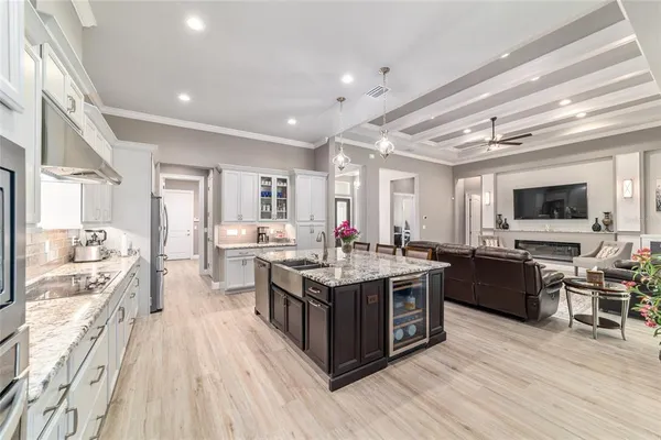 a very nice looking dining room with a table and chairs