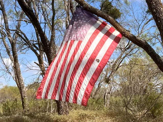 a view of a lake with a yard