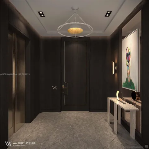 a bathroom with a sink vanity and mirror