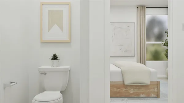 a bathroom with a toilet