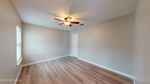 a view of small space with racks on the wall