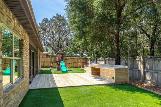 a view of a backyard with a garden