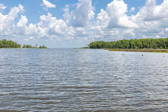 a view of a swimming pool with an outdoor space