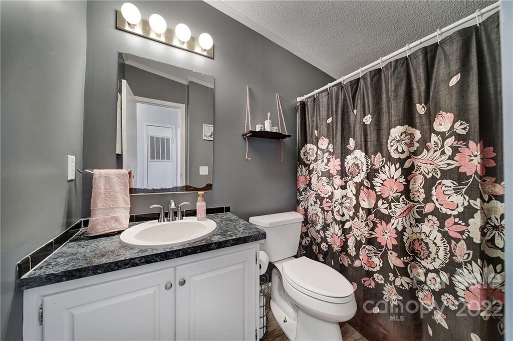 141 Old Hearth Road Clover, SC 29710 - Photo 12 of 29 a bathroom with a granite countertop sink toilet and a mirror