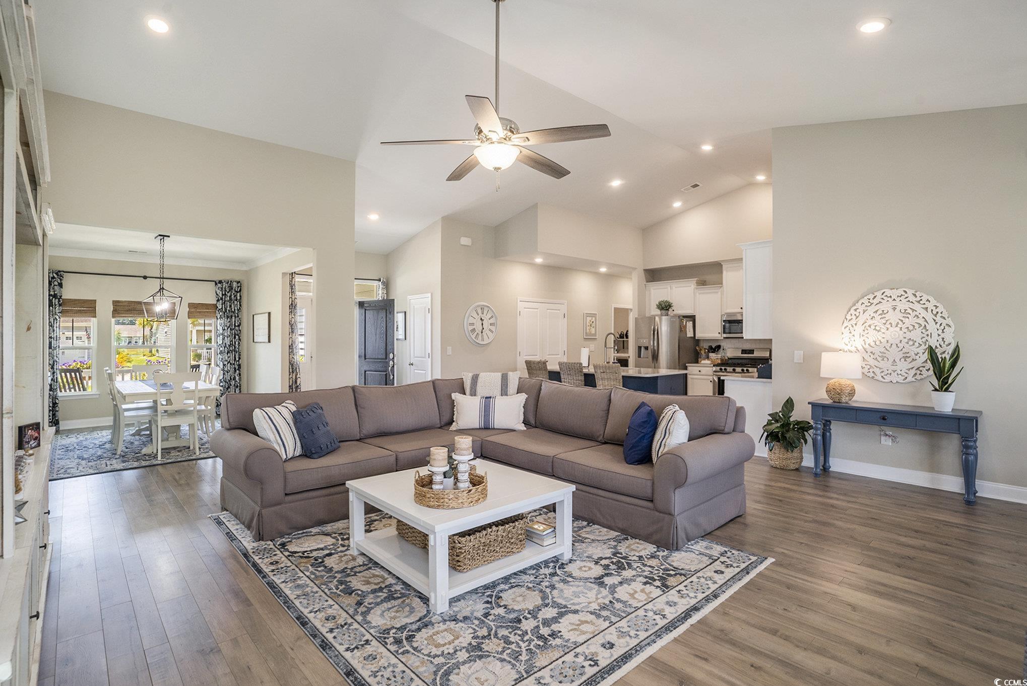 860 Brant Street Myrtle Beach, SC 29579 - Photo 12 of 40 Living area with recessed lighting, wood finished