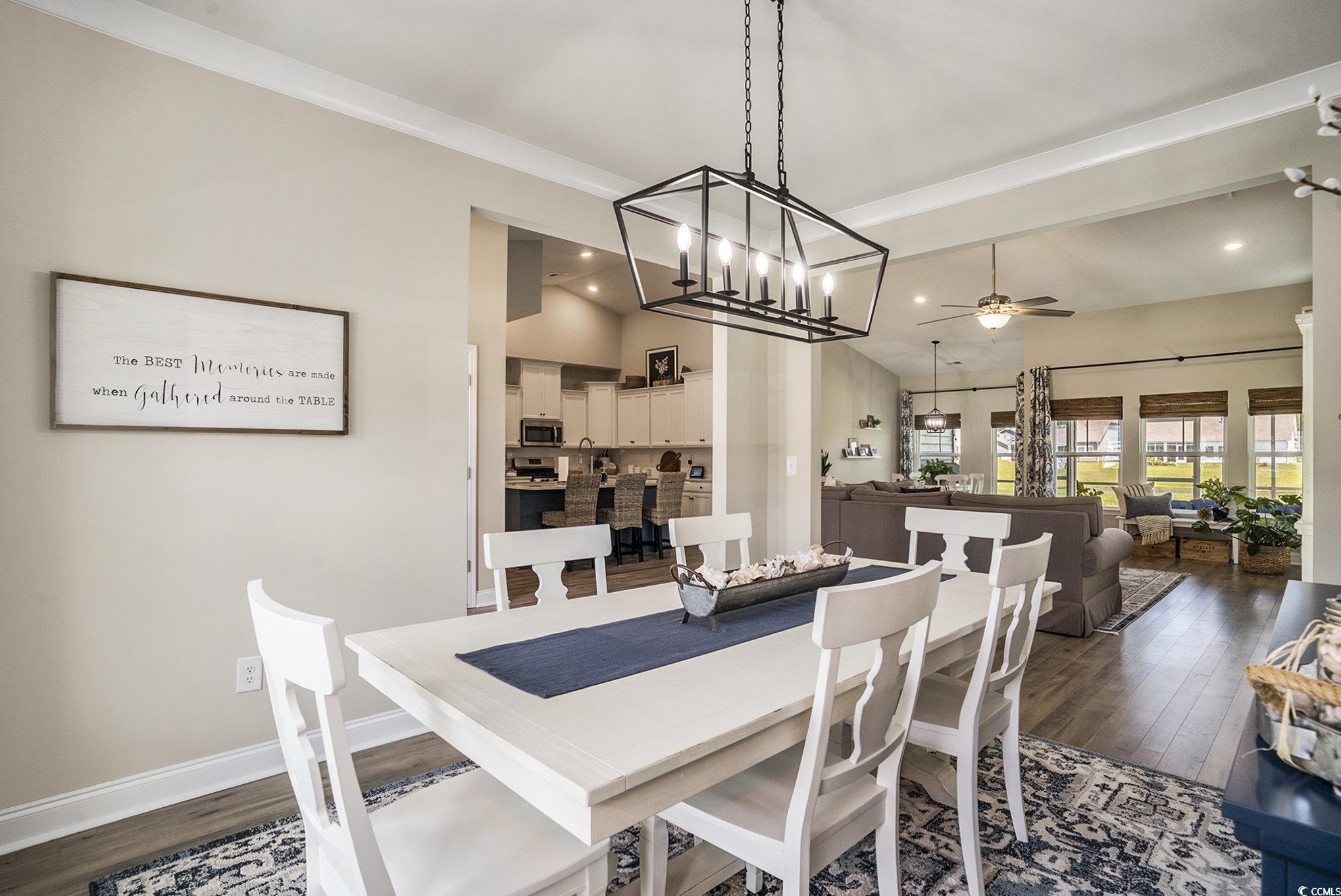 860 Brant Street Myrtle Beach, SC 29579 - Photo 7 of 40 Dining area with dark wood-style floors, ceiling f
