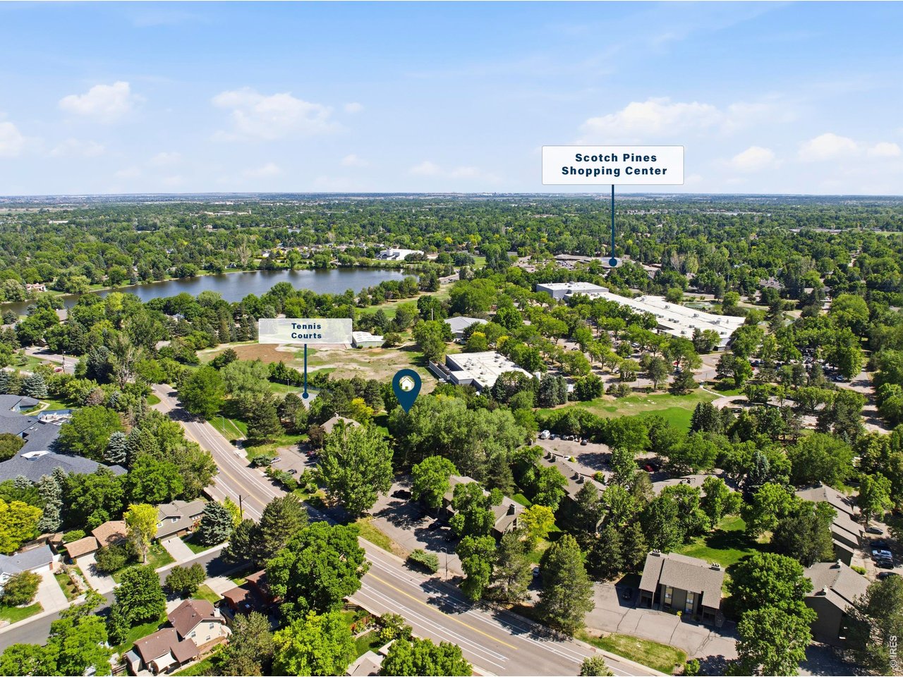 925 Columbia Road, Unit 824 Fort Collins, CO 80525 - Photo 21 of 36 an aerial view of a city with lots of residential buildings