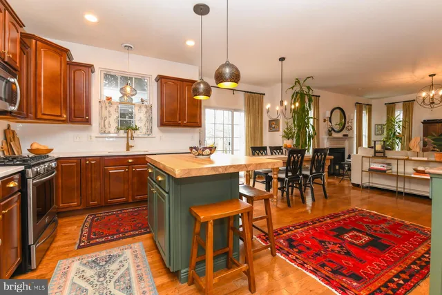 a kitchen with lots of counter top space