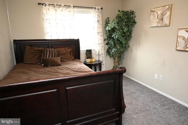a room with table chair and a potted plant