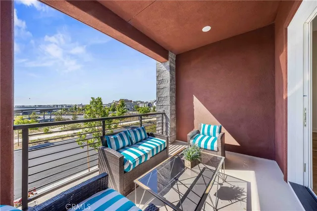 a view of a chairs in a balcony