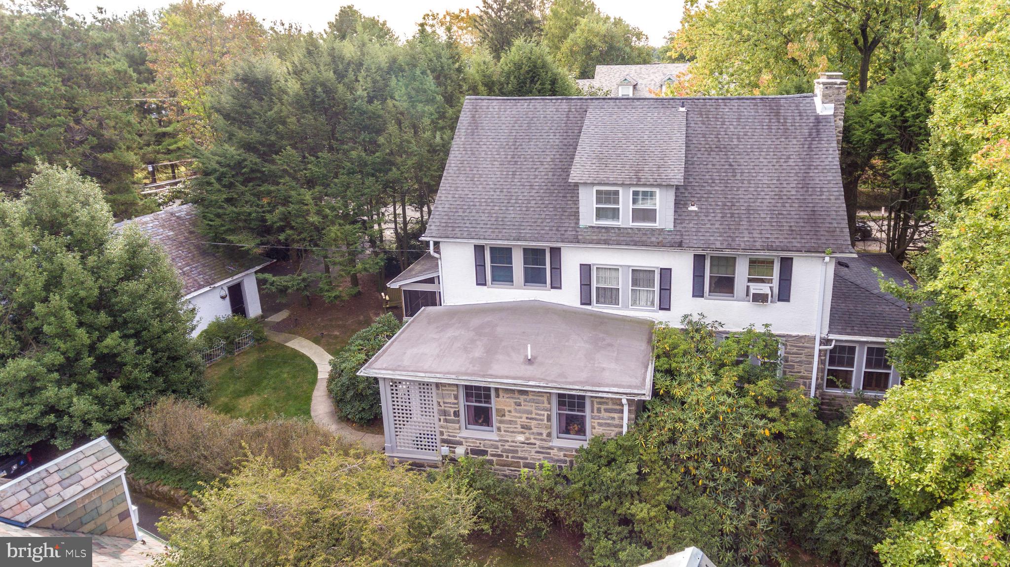 901 Homestead Road Jenkintown, PA 19046 - Photo 48 of 52 Aerial View of Exterior Back