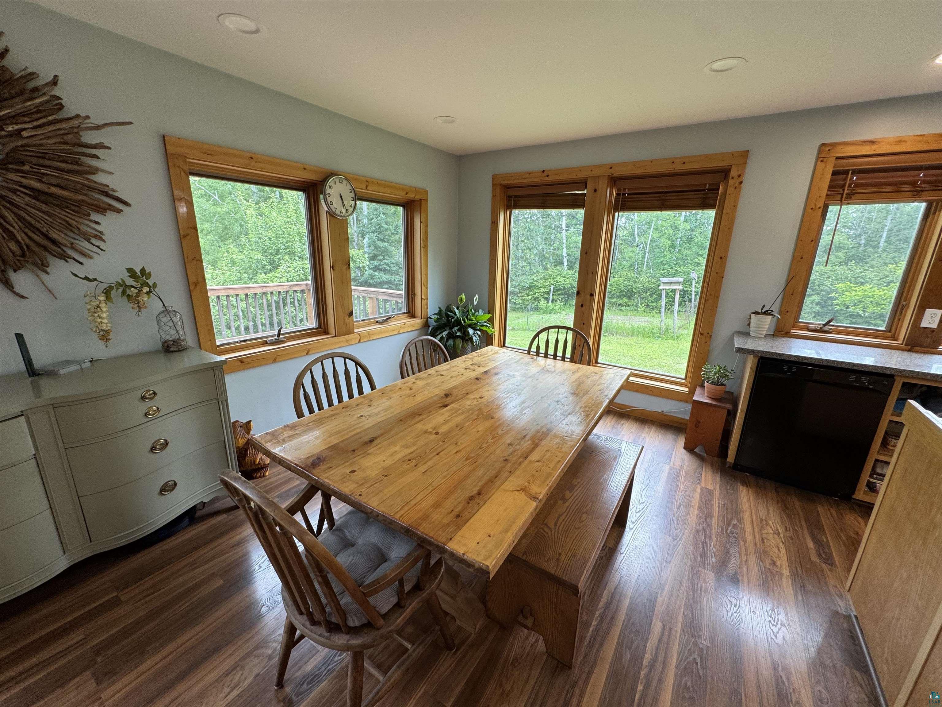 1745 Becks Road Maple, WI 54854 - Photo 15 of 46 Dining area featuring wood-finish flooring and recessed lighting