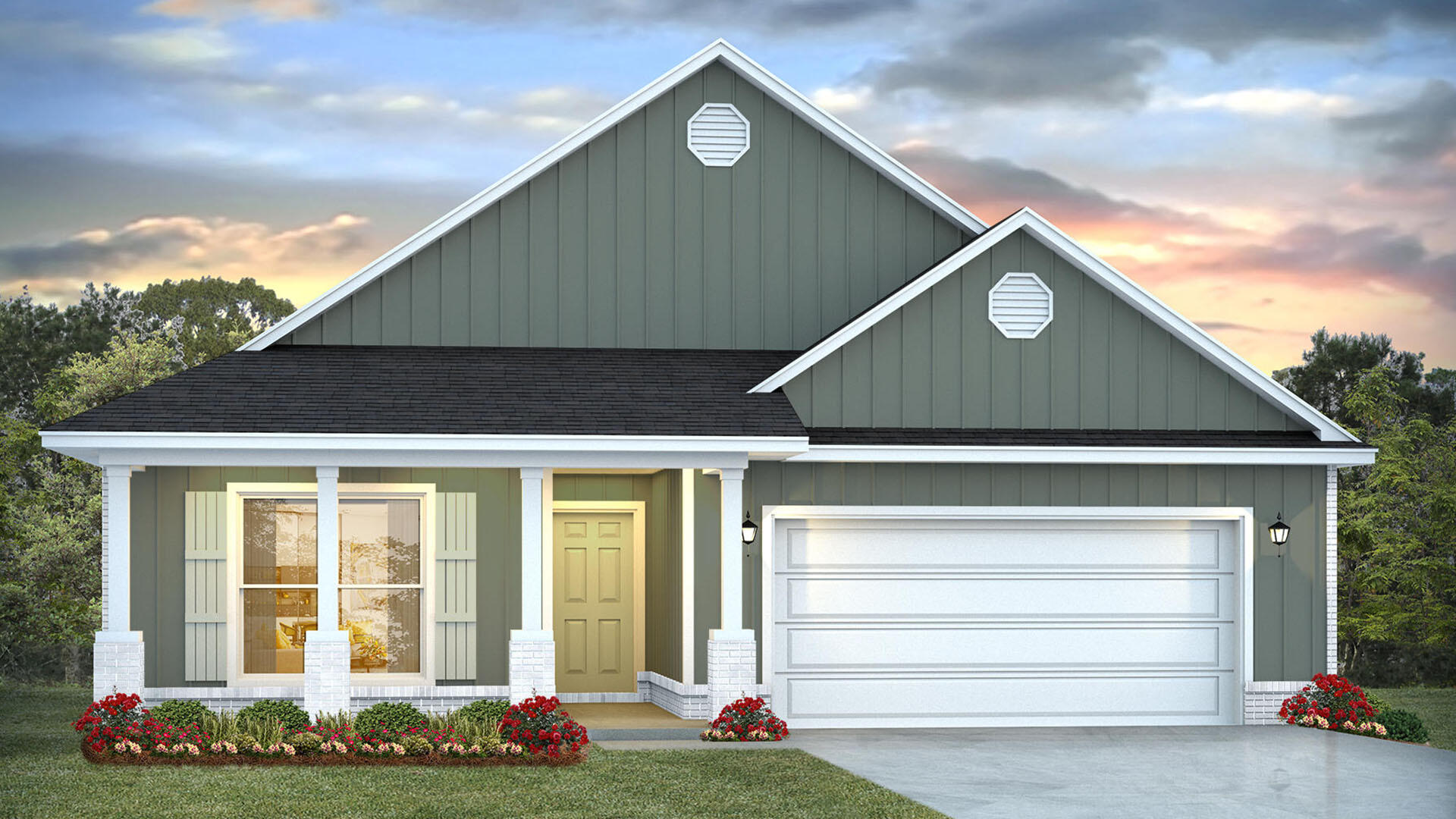 a front view of a house