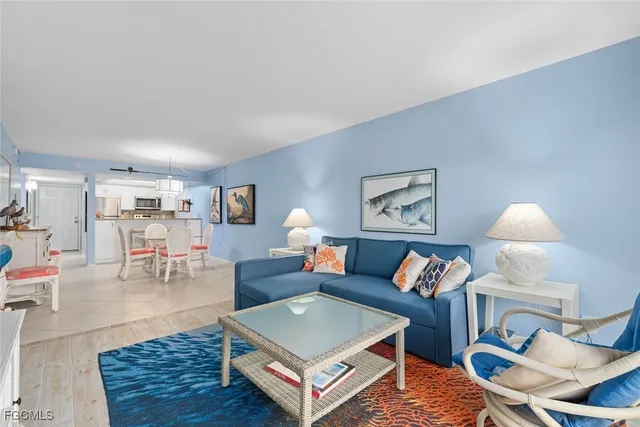 a living room with furniture and a couch