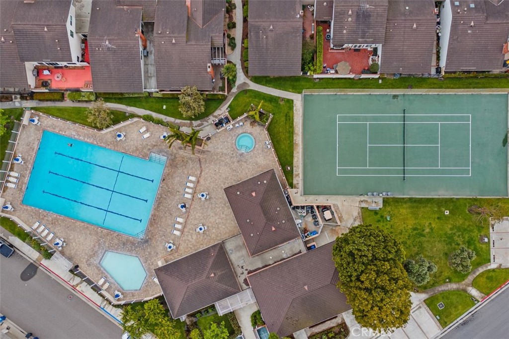 5081 Blackpool Road Westminster, CA 92683 - Photo 37 of 45 an aerial view of a house with a garden and a yard
