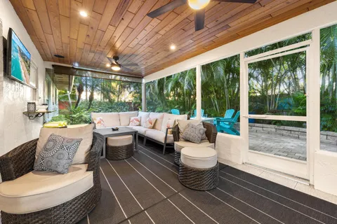 a living room with furniture