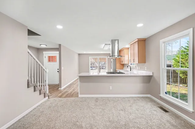 a view of kitchen and window