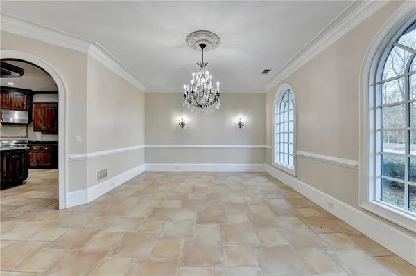 a view of a livingroom with a chandelier