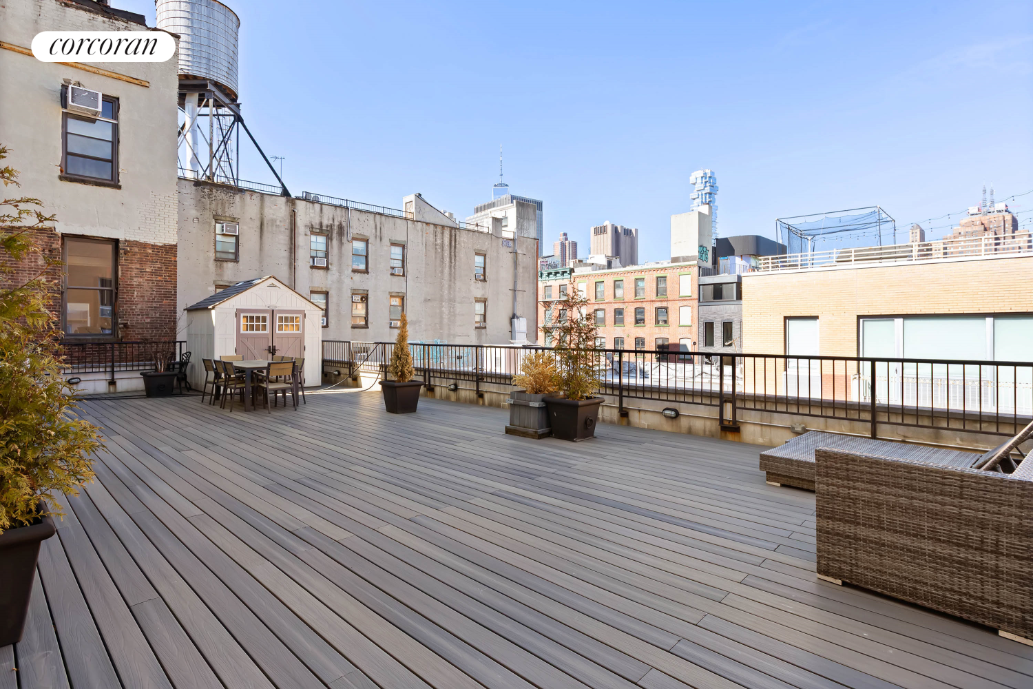 53 Elizabeth Street, Unit 4A Manhattan, NY 10013 - Photo 9 of 11 a view of a balcony with wooden floor
