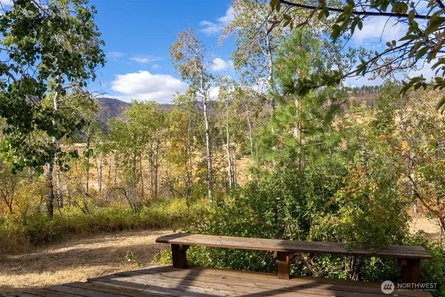 a view of a yard with an outdoor space