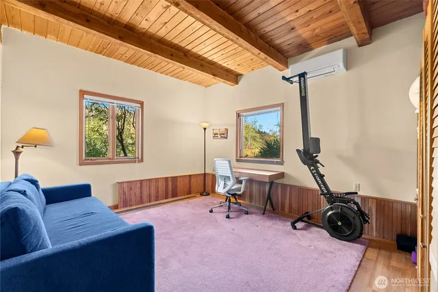 a room with gym equipment
