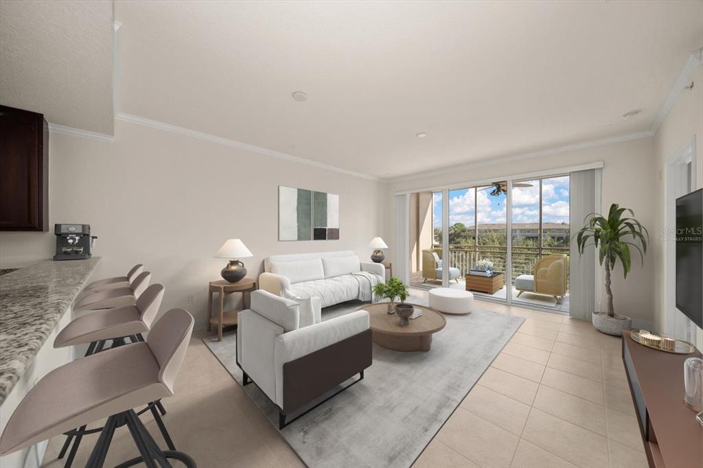 7069 Key Haven Road, Unit 304 Seminole, FL 33777 - Photo 6 of 50 a living room with furniture and a potted plant