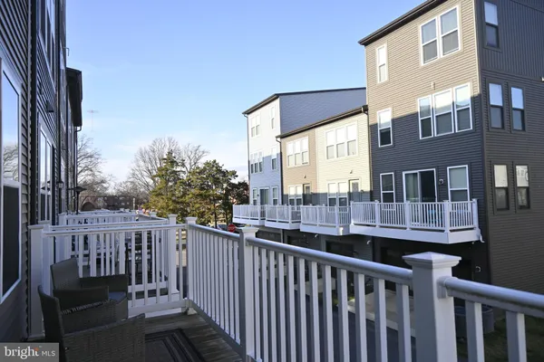 a view of a balcony with city view