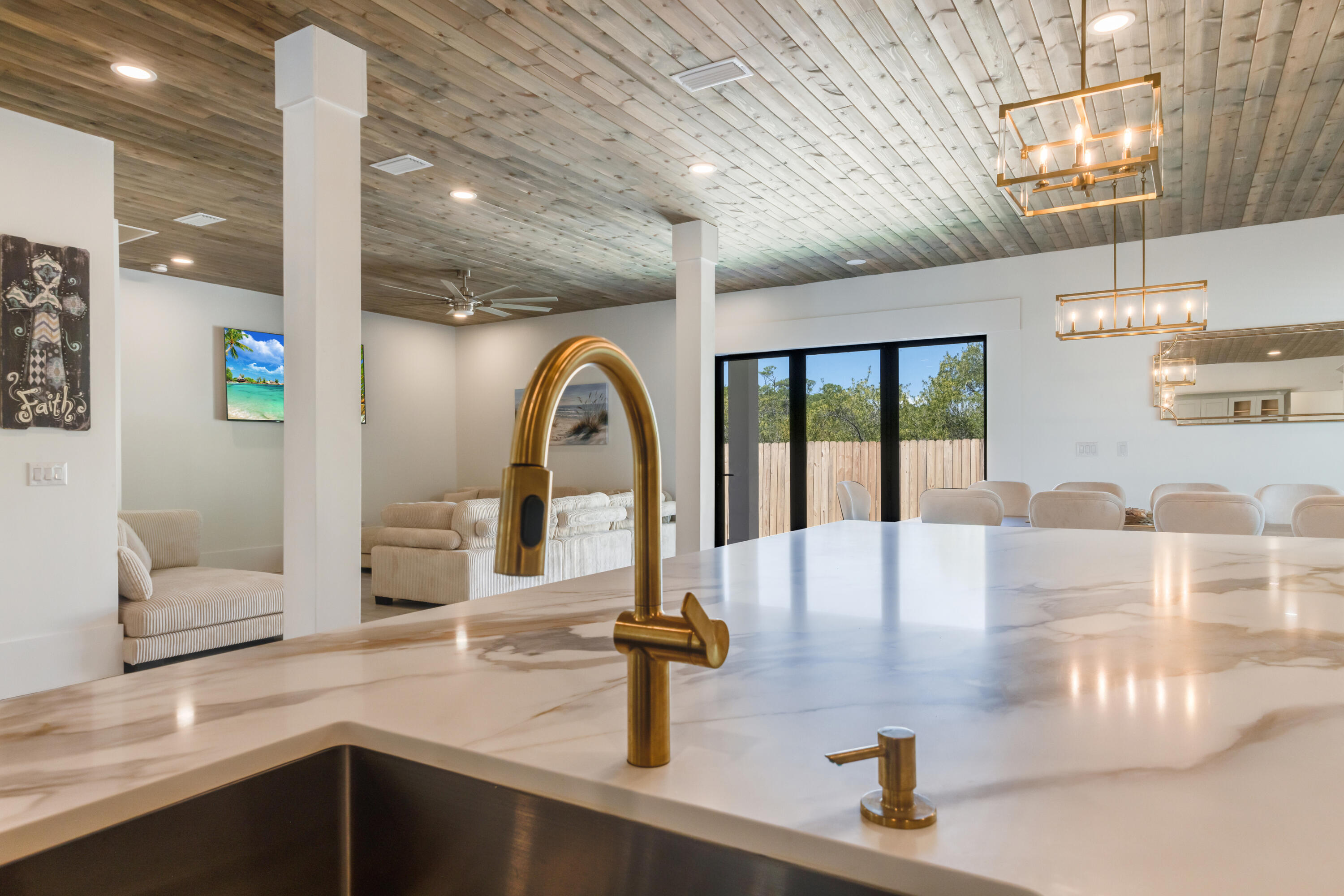 41 Mobile Street Miramar Beach, FL 32550 - Photo 21 of 80 a kitchen with a sink and living room view