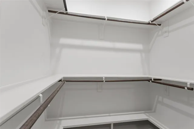 a view of a room with racks on the wall