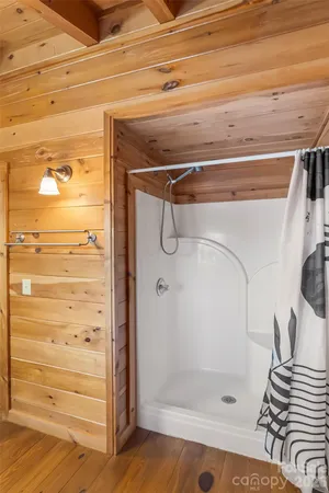 a bathroom with a shower