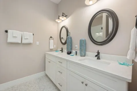 a bathroom with a bathtub and shower