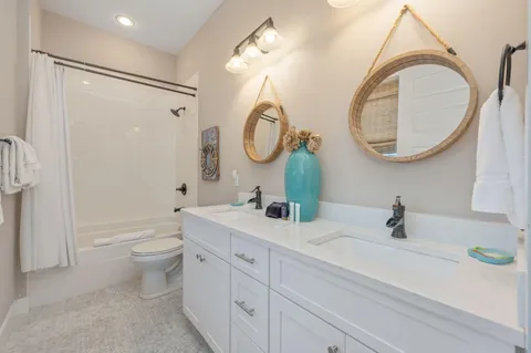 an aerial view of multiple house