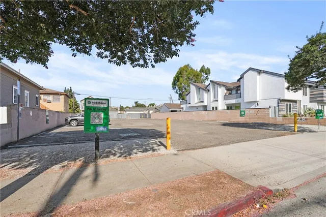 a view of a street with houses