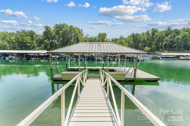 a view of lake with green space