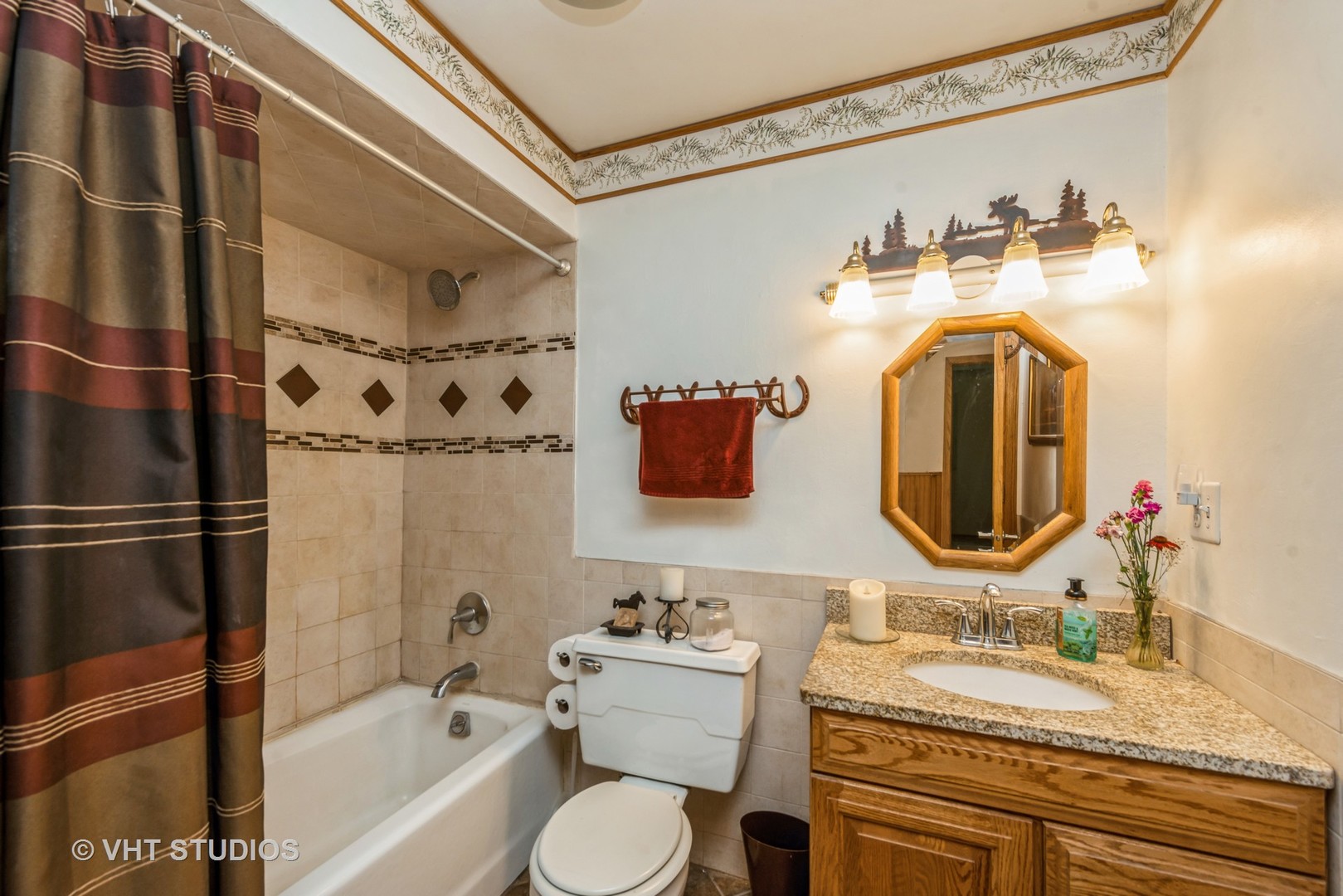 8308 Schmidt Street Spring Grove, IL 60081 - Photo 14 of 33 a bathroom with a granite countertop sink and a mirror