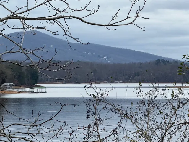 a view of a terrace with a yard and mountain view