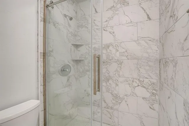 a bathroom with a shower