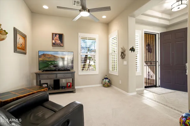 a living room with furniture