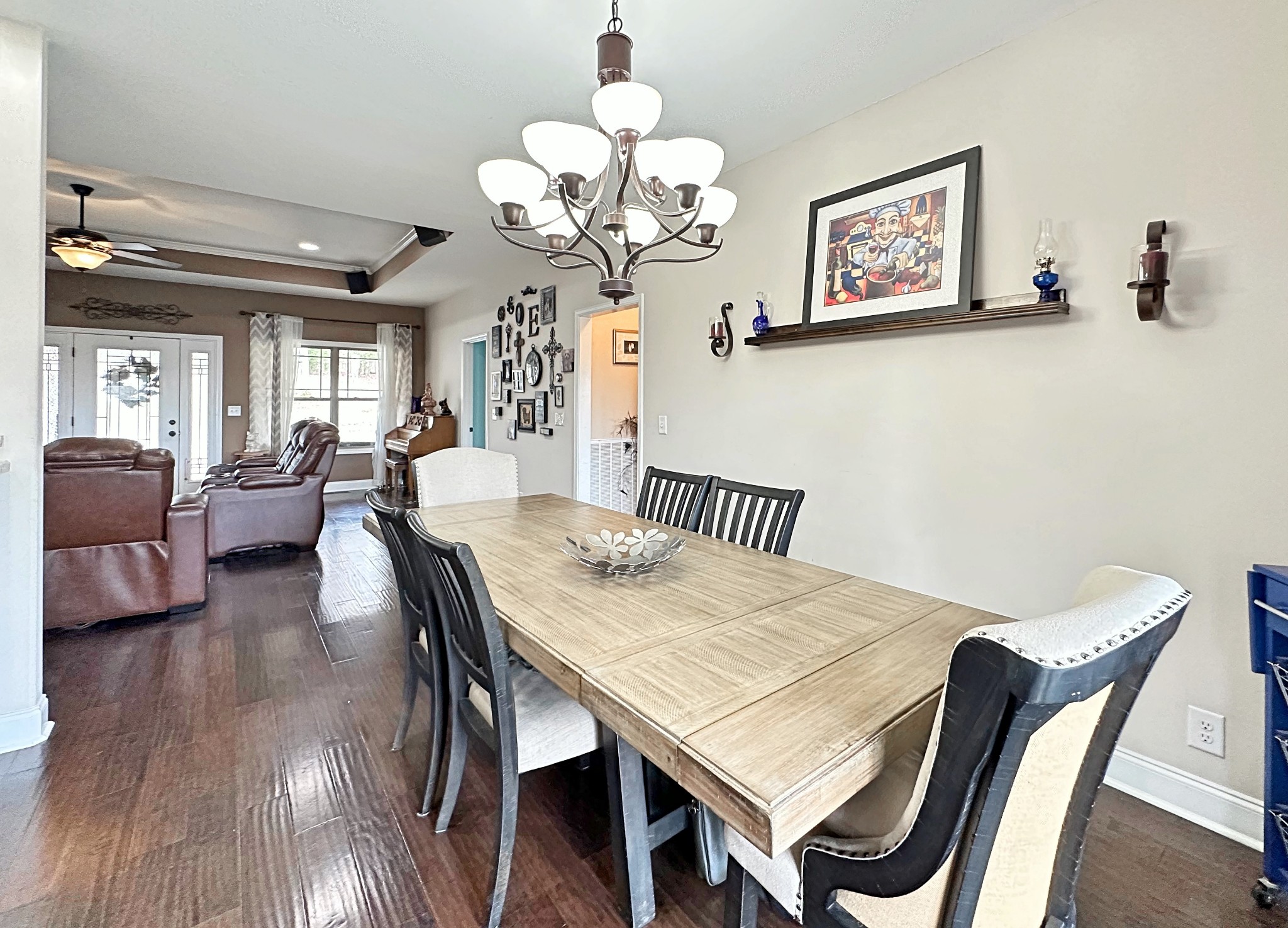 1815 Broome Road Palmyra, TN 37142 - Photo 13 of 61 a view of a dining room with furniture wooden floor and chandelier