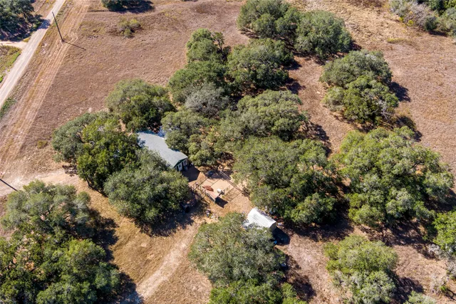 a view of a plant with lots of trees
