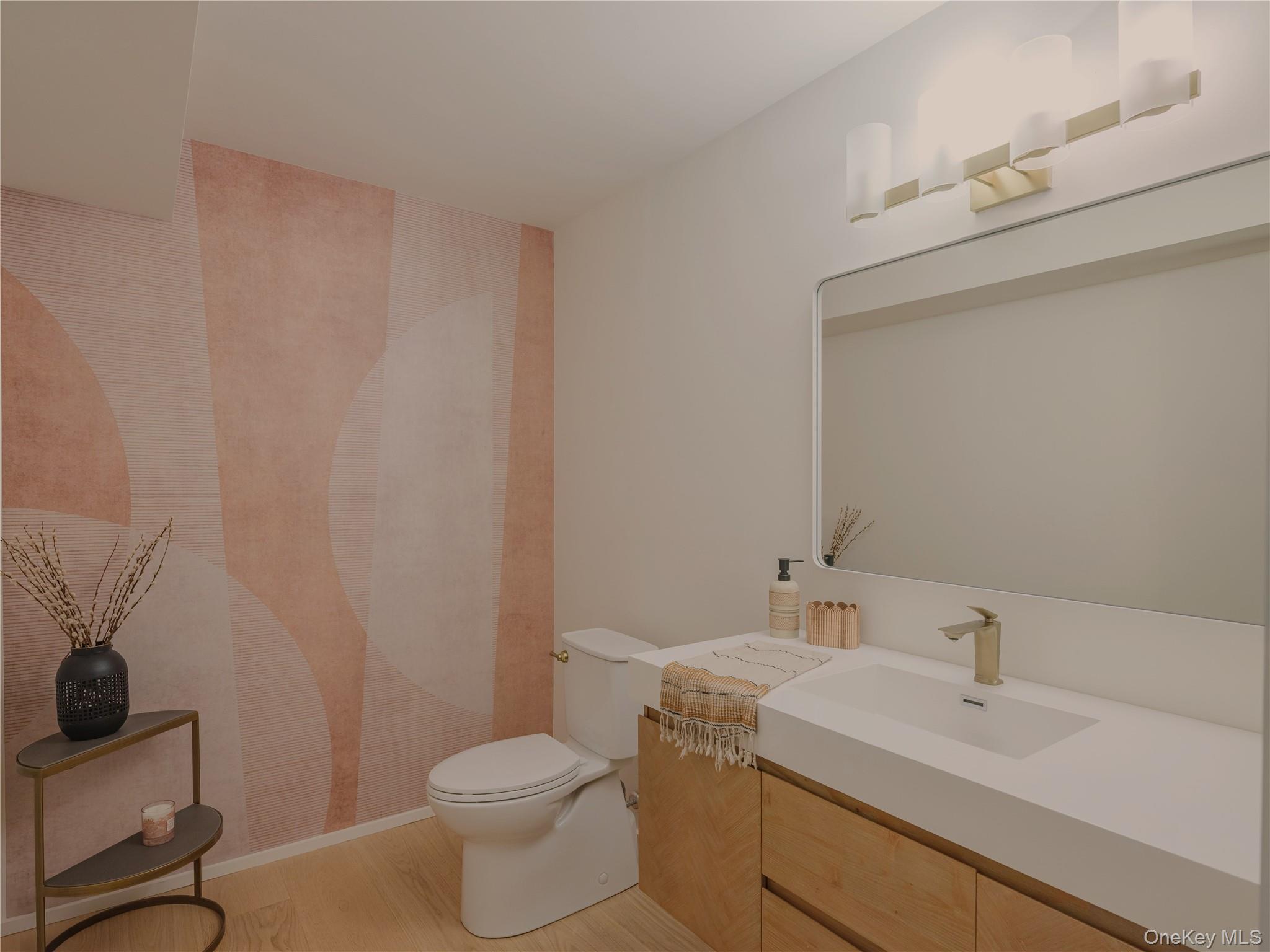 233 Goldsmith Road Jeffersonville, NY 12748 - Photo 18 of 30 a bathroom with a sink a toilet and mirror