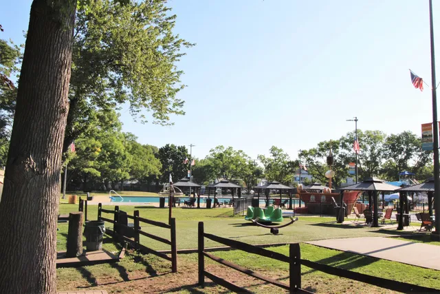 a view of a garden with an outdoor space