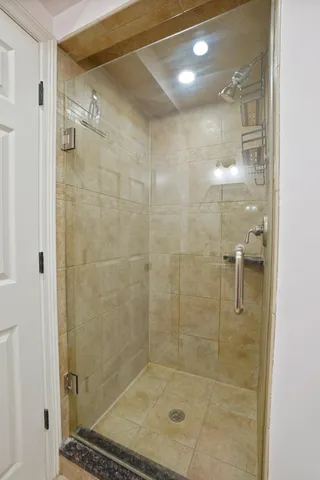 a bathroom with a shower
