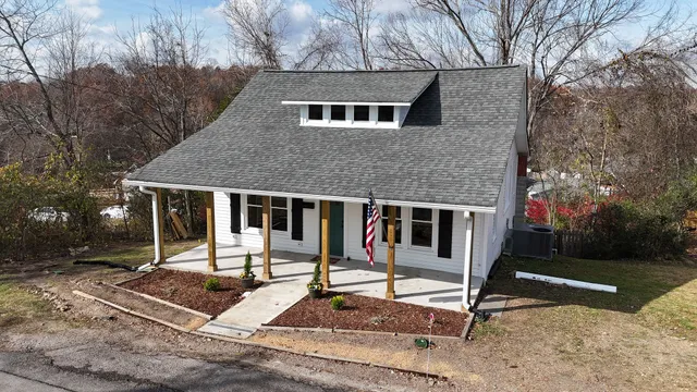 a front view of house with street