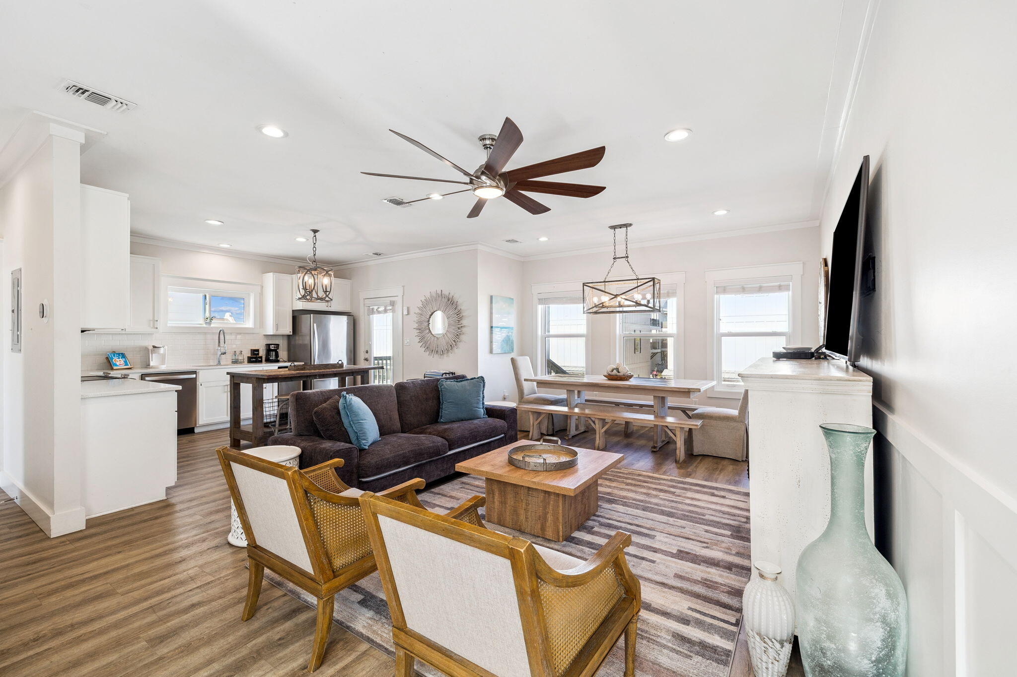 10 Blue Surf Lane Miramar Beach, FL 32550 - Photo 4 of 50 a living room with furniture a fireplace and a flat screen tv