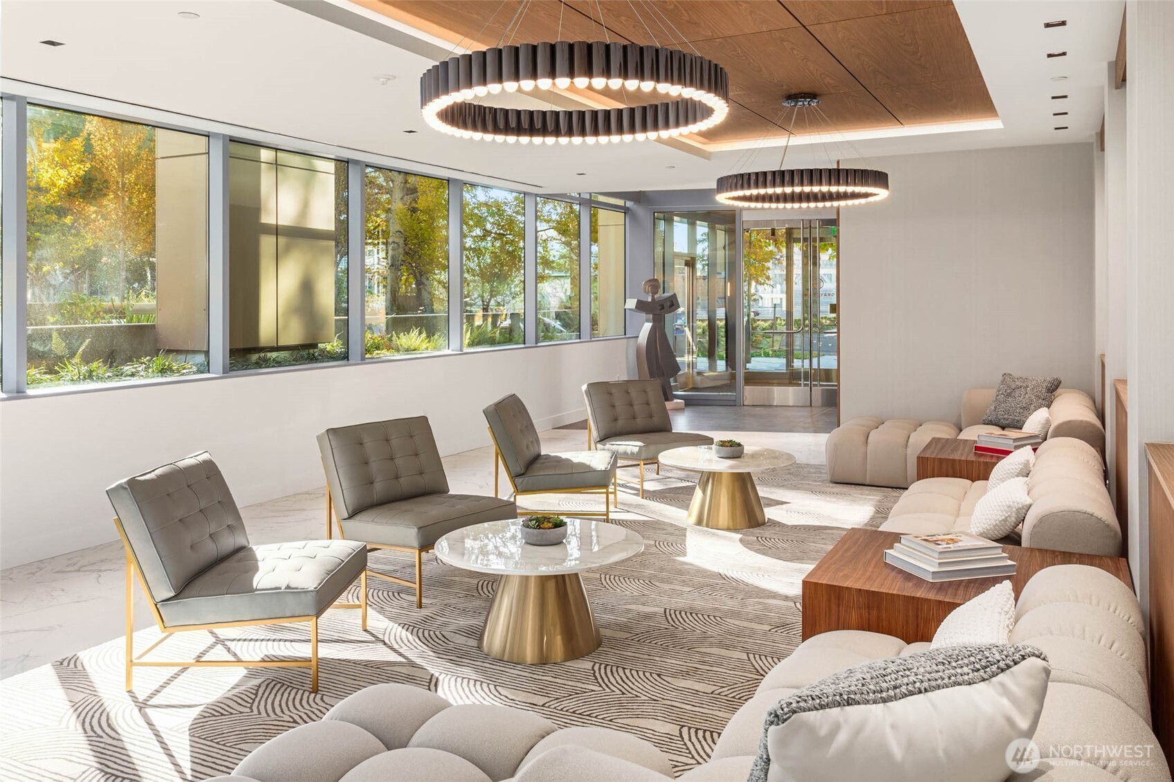 800 Columbia Street, Unit 2505 Seattle, WA 98104 - Photo 33 of 40 a living room with furniture and a large window