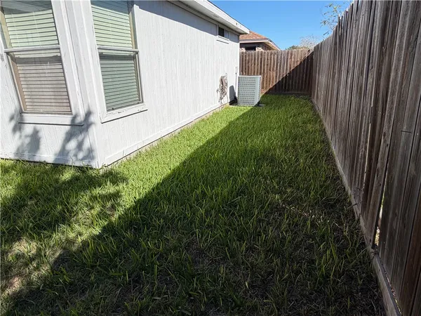 a view of a backyard with plants